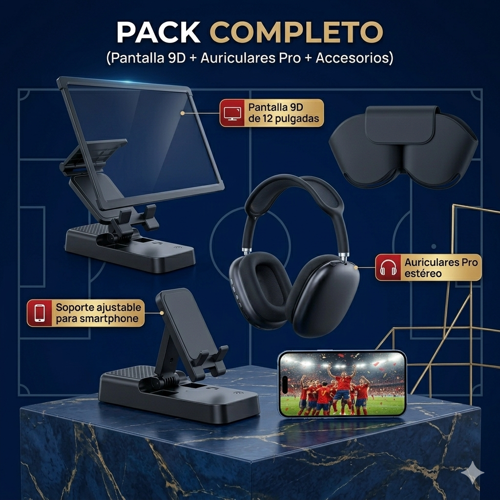 Pantalla Amplificada con Bluetooth + Auriculares Pro Max