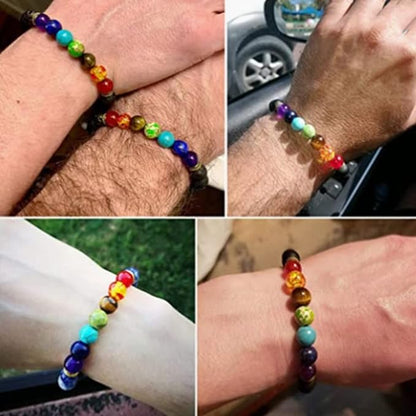 Pulseras de roca de lava 7 chakras - additional image 4