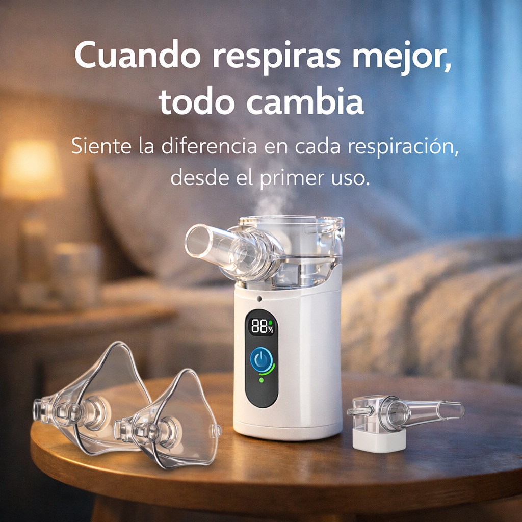 Nebulizador portátil recargable para niños y adultos