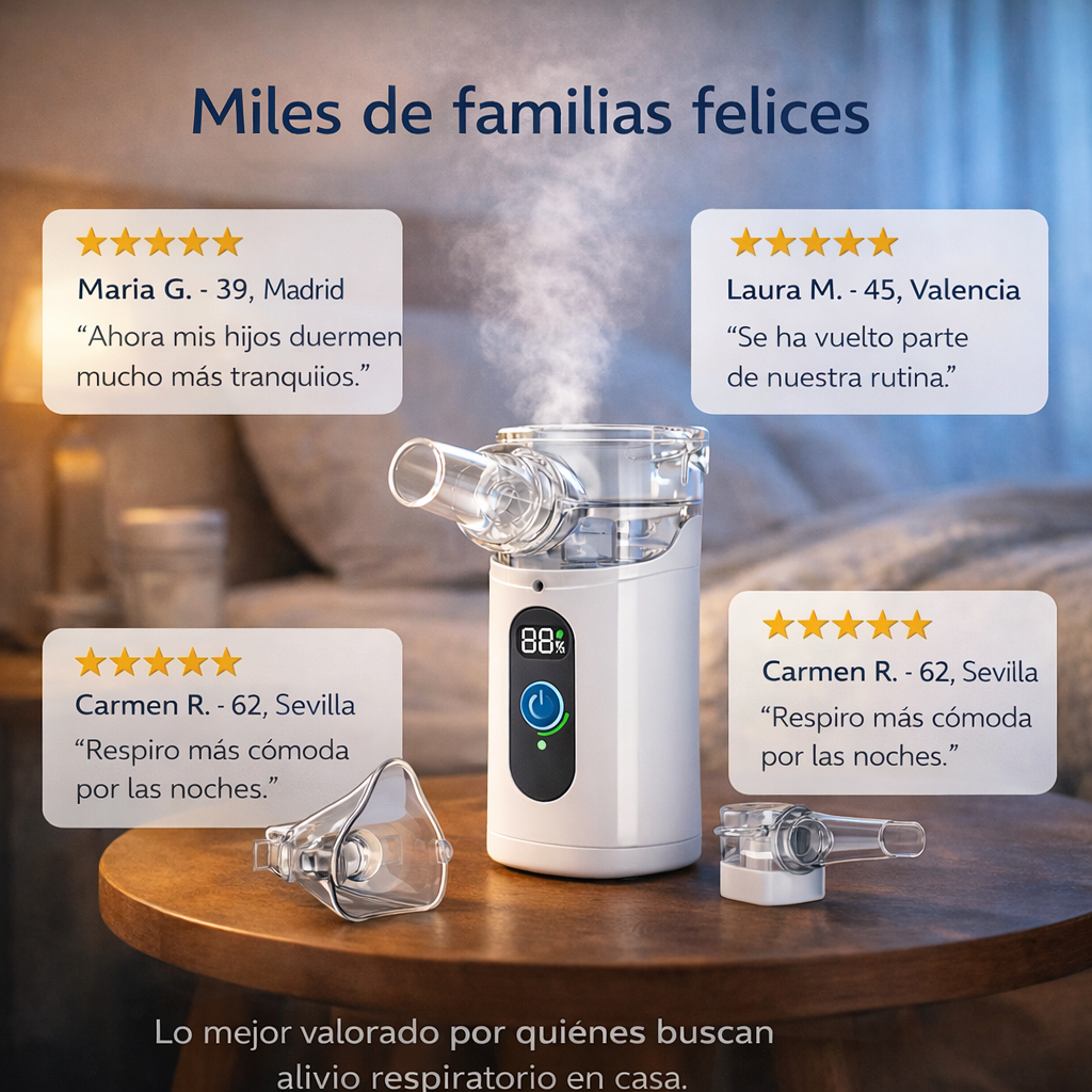 Nebulizador portátil recargable para niños y adultos