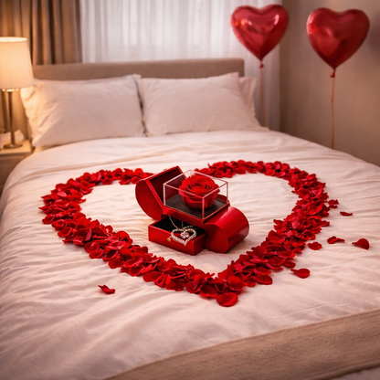 💖 Collar Amor Eterno™ y Caja joyero con rosa eterna. Edición Limitada!