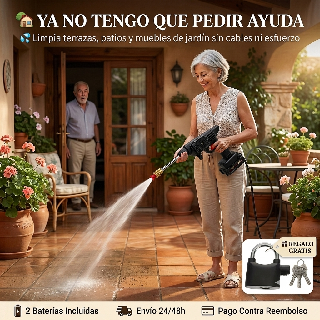 PowerClean PRO™ - Pistola de Alta Presión para Limpieza + Candado con alarma antirrobo ¨GRATIS¨