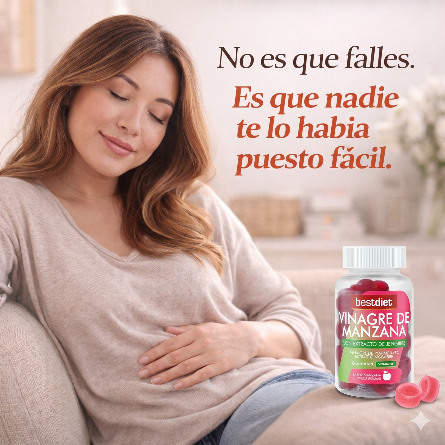 Gominolas de Vinagre de Manzana / Con extracto de jengibre para acompañarte en tu rutina diaria.
