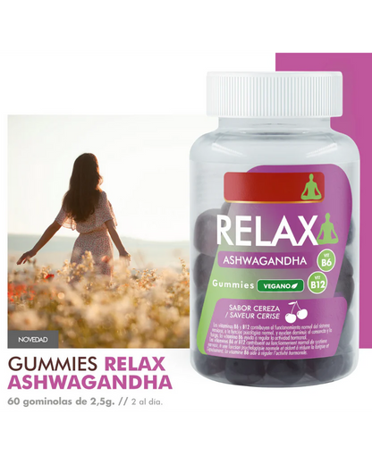 Gominolas Antiestrés Naturales Con Ashwagandha, Vitamina B6, Sabor cereza