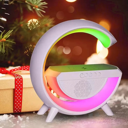 Lámpara Mágica Arcoíris G™ Altavoz Bluetooth - Cargador inalámbrico + Lámpara LED + Reloj despertador